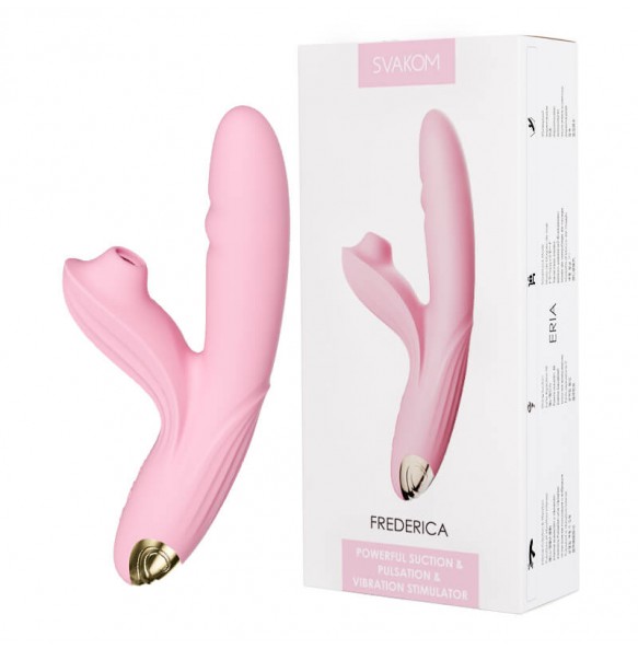 USA SVAKOM - FREDERICA Powerful Suction Pulsation Vibration Stimulator (Chargeable - Pink)